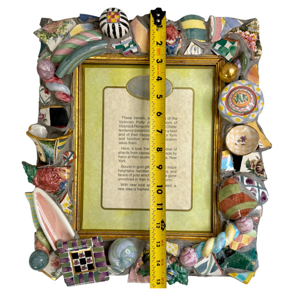 Mackenzie Childs Picture Frame Shards Putty Mixed Materials Vintage 15 x 14 READ - Picture 17 of 17